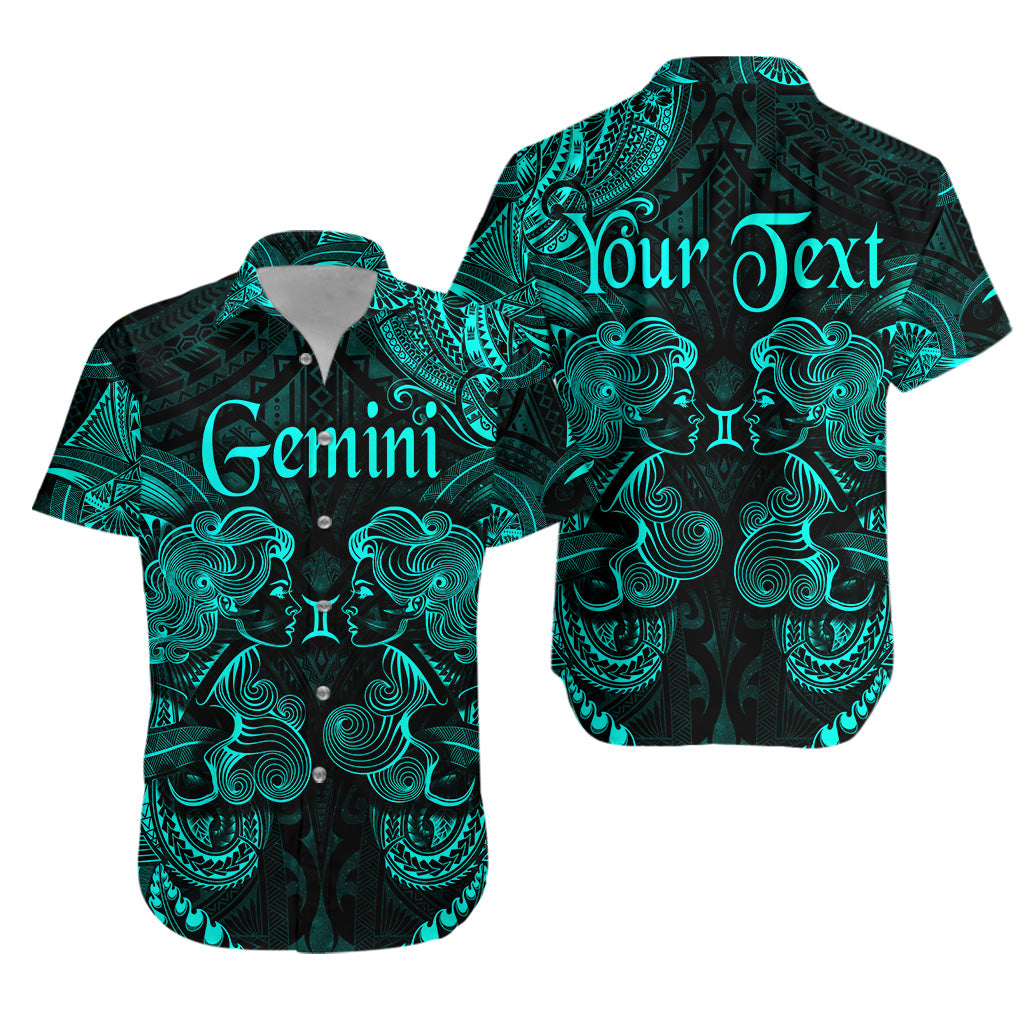 (Custom Personalised) Gemini Zodiac Polynesian Hawaiian Shirt Unique Style - Turquoise LT8 - Polynesian Pride