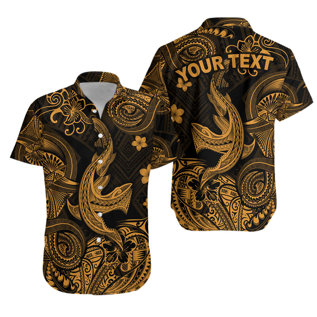 (Custom Personalised) Hawaii Angry Shark Polynesian Hawaiian Shirt Unique Style - Gold LT8 - Polynesian Pride