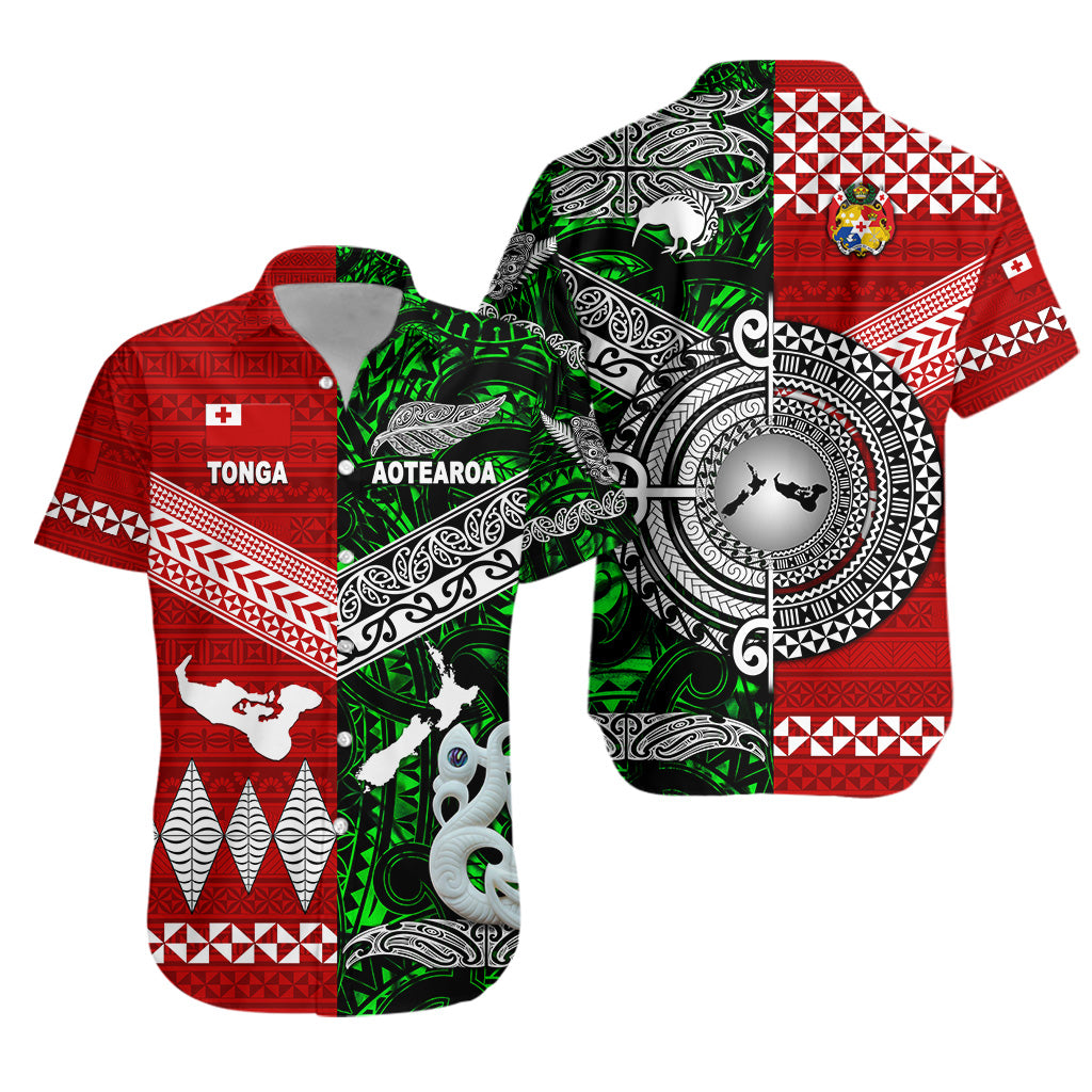 New Zealand Maori Aotearoa Tonga Polynesian Together Hawaiian Shirt - Green LT8 Unisex Red - Polynesian Pride