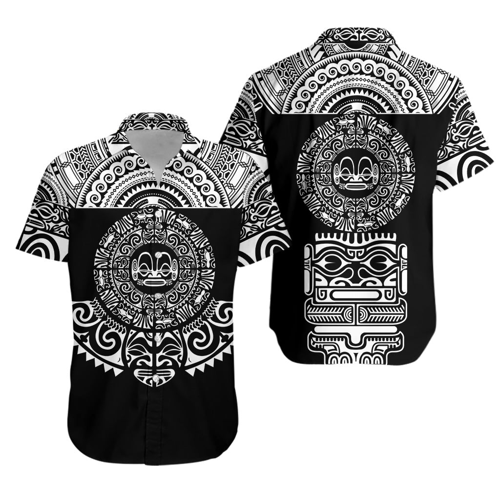 Marquesas Islands Hawaiian Shirt Marquesan Tattoo Simplified Version - Black LT8 - Polynesian Pride