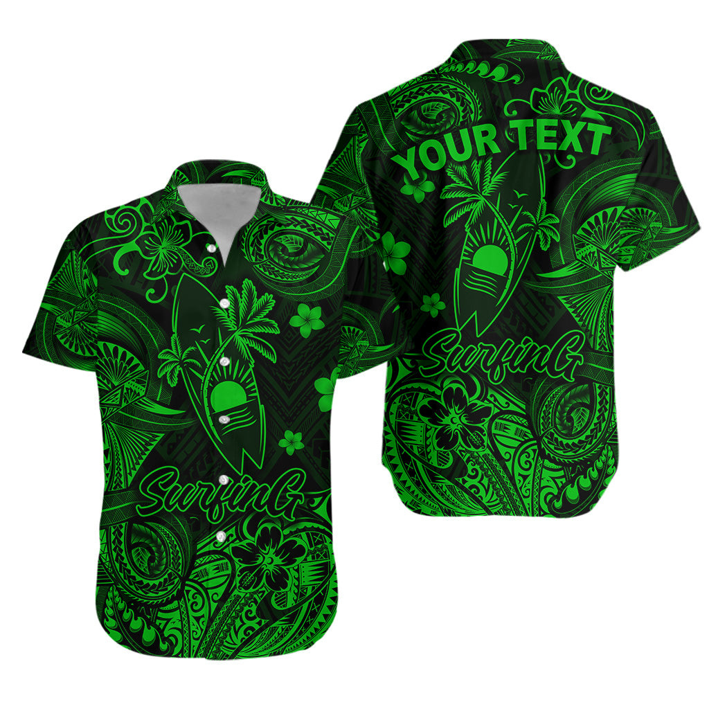 (Custom Personalised) Hawaii Surfing Polynesian Hawaiian Shirt Unique Style - Green LT8 - Polynesian Pride