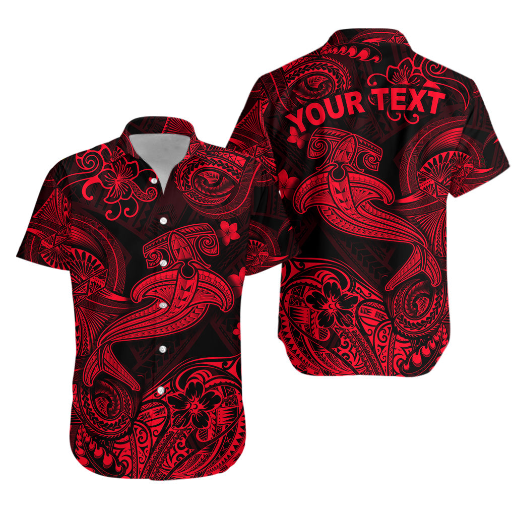 (Custom Personalised) Hawaii Hammer Shark Polynesian Hawaiian Shirt Unique Style - Red LT8 - Polynesian Pride