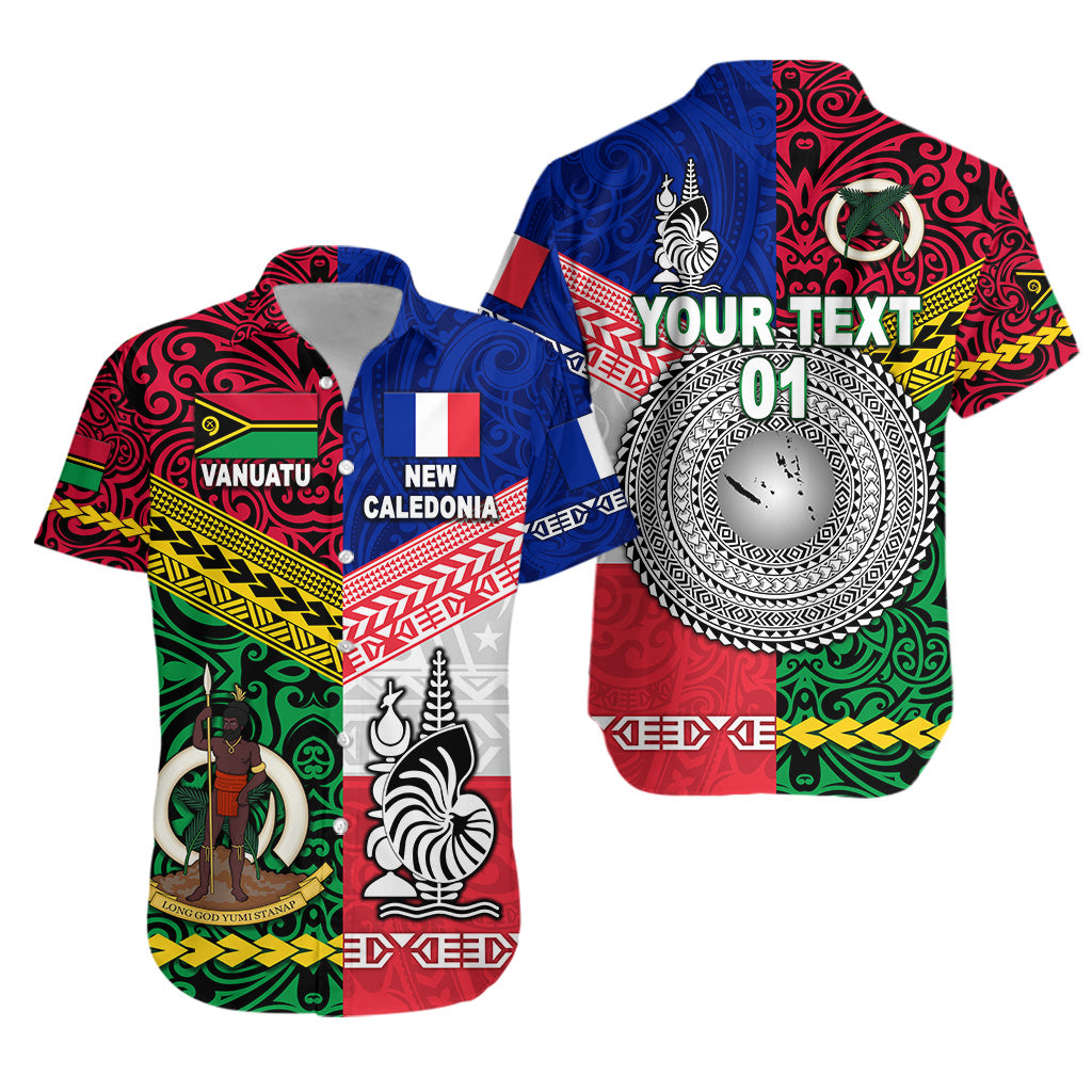 (Custom Personalised) Vanuatu And New Caledonia Flag Style Hawaiian Shirt Together LT8 - Polynesian Pride