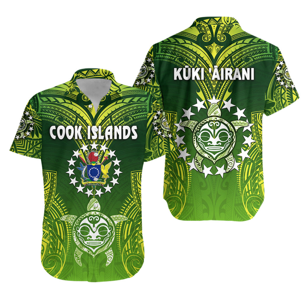 Cook Islands Hawaiian Shirt Happy Independence Anniversary LT8 Unisex Green - Polynesian Pride