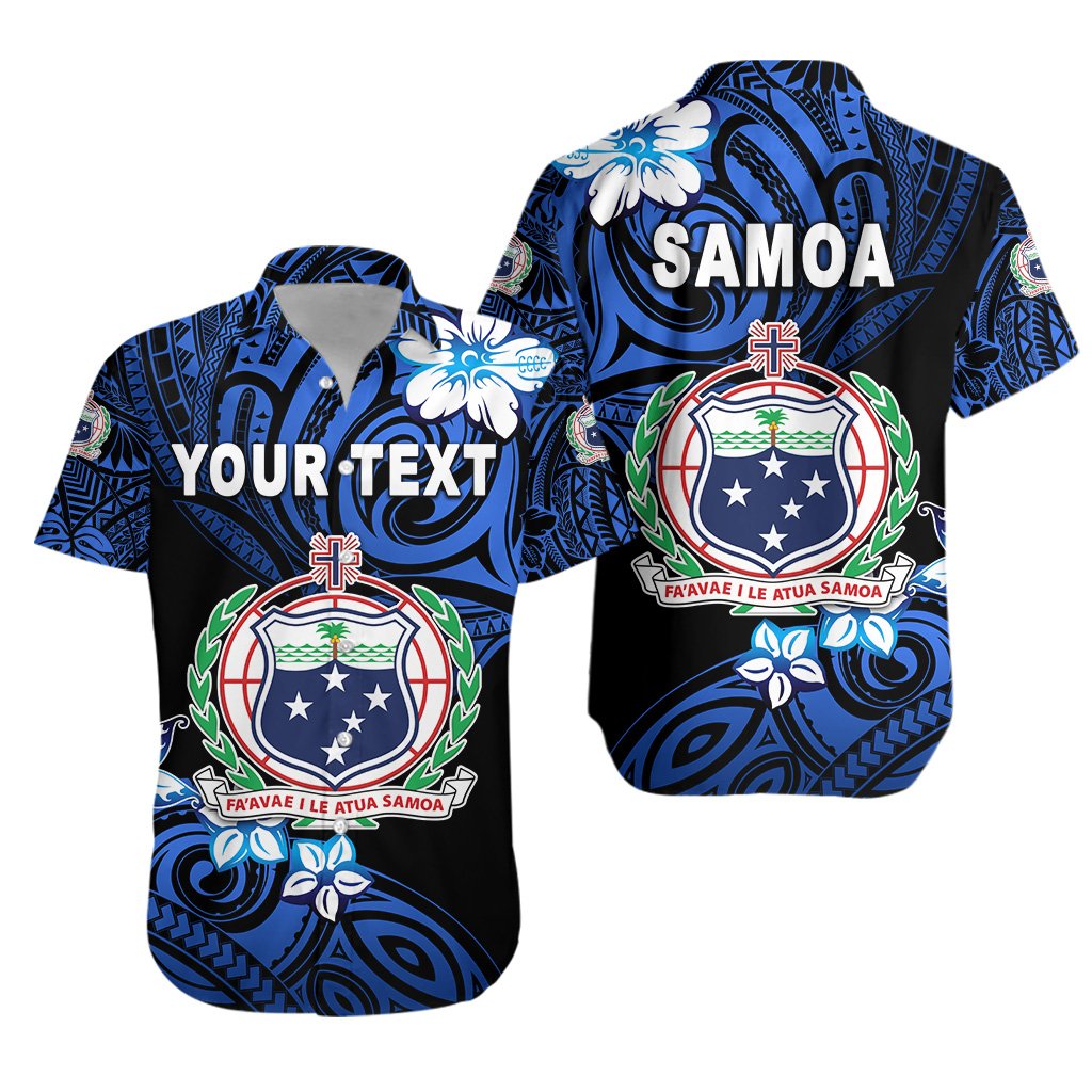 (Custom Personalised) Manu Samoa Rugby Hawaiian Shirt Unique Vibes Coat Of Arms - Blue Unisex Blue - Polynesian Pride