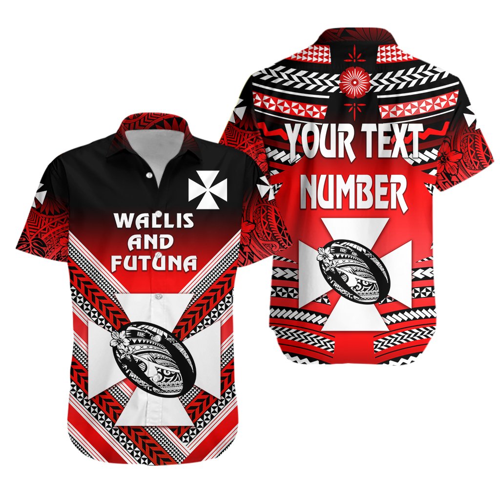 (Custom Personalised) Wallis and Futuna Rugby Hawaiian Shirt, Custom Text and Number Creative Style Unisex Red - Polynesian Pride