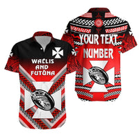 (Custom Personalised) Wallis and Futuna Rugby Hawaiian Shirt, Custom Text and Number Creative Style Unisex Red - Polynesian Pride