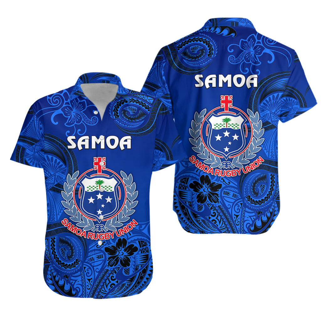 Samoa Manu Hawaiian Shirt Rugby Unique Style - Full Blue LT8 - Polynesian Pride