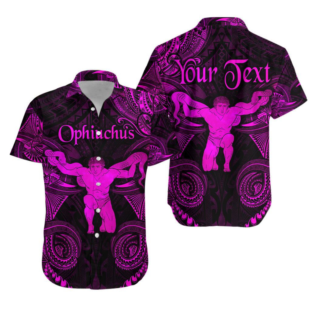 (Custom Personalised) Ophiuchus Zodiac Polynesian Hawaiian Shirt Unique Style - Pink LT8 - Polynesian Pride