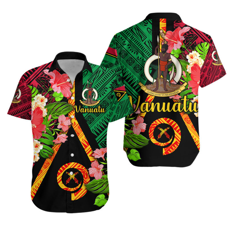 Vanuatu Hawaiian Shirt Independence Be Proud Vanuatu Flag LT8 Unisex Black - Polynesian Pride