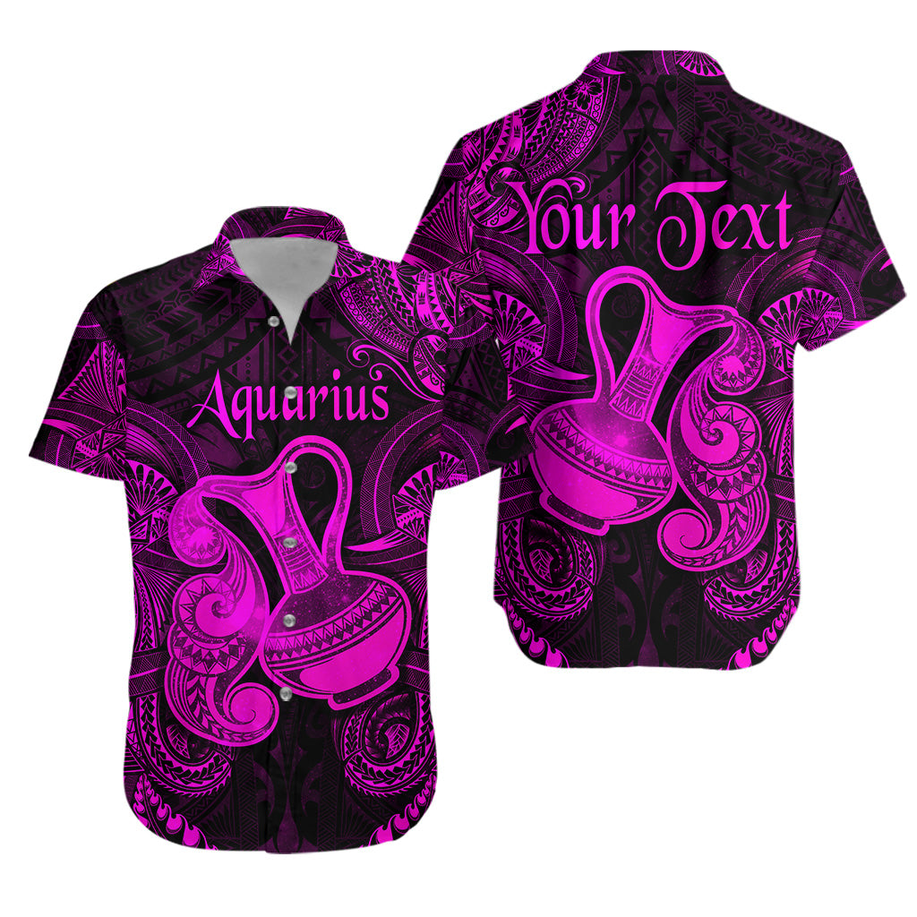 (Custom Personalised) Aquarius Zodiac Polynesian Hawaiian Shirt Unique Style - Pink LT8 - Polynesian Pride