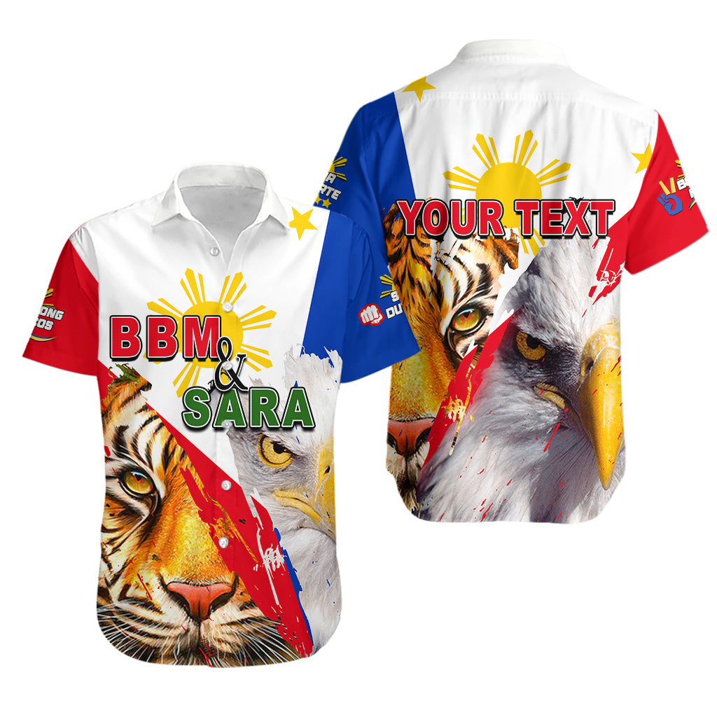 (Custom Personalised) Philippines Hawaiian Shirt BBM AND SARA Tiger - Eagles LT6 Unisex Blue - Polynesian Pride