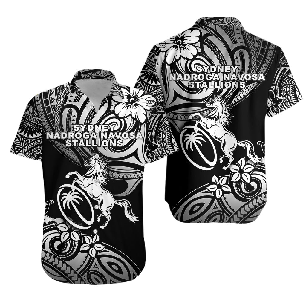 Fiji Rugby Hawaiian Shirt Sydney Nadroga Navosa Stallions Unique Vibes - Black LT8 Unisex Black - Polynesian Pride