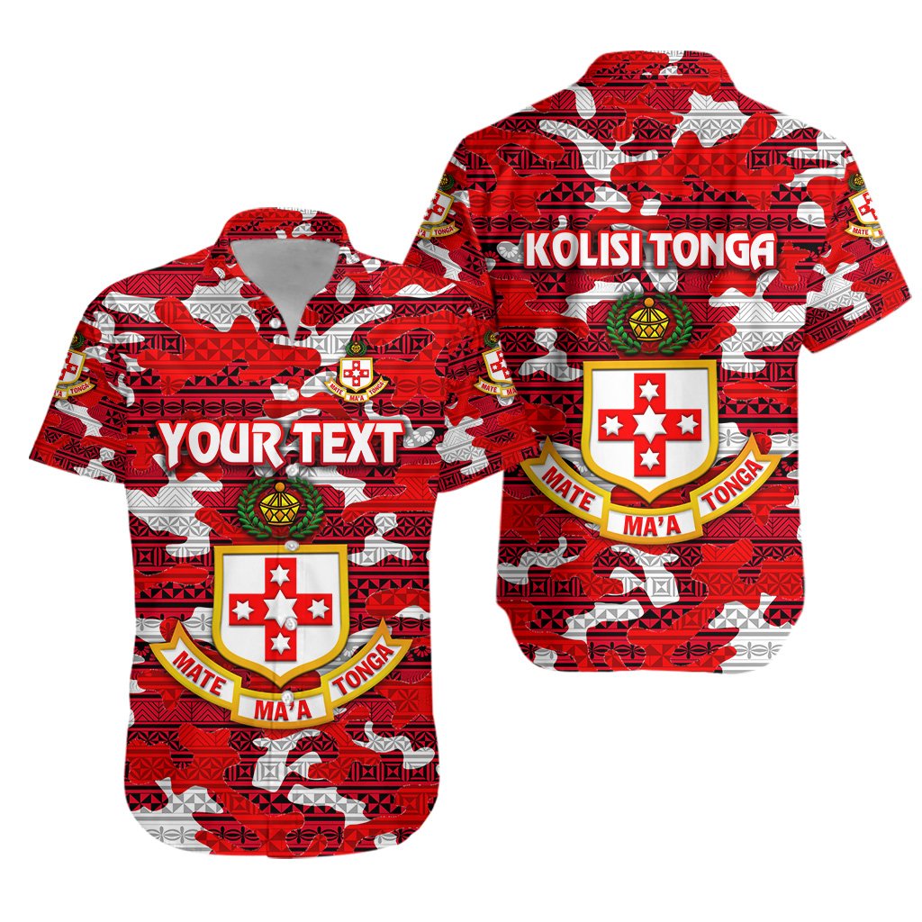 (Custom Personalised) Kolisi Tonga Hawaiian Shirt Mate Ma'a Tonga Camouflage Vibes Original Unisex Red - Polynesian Pride