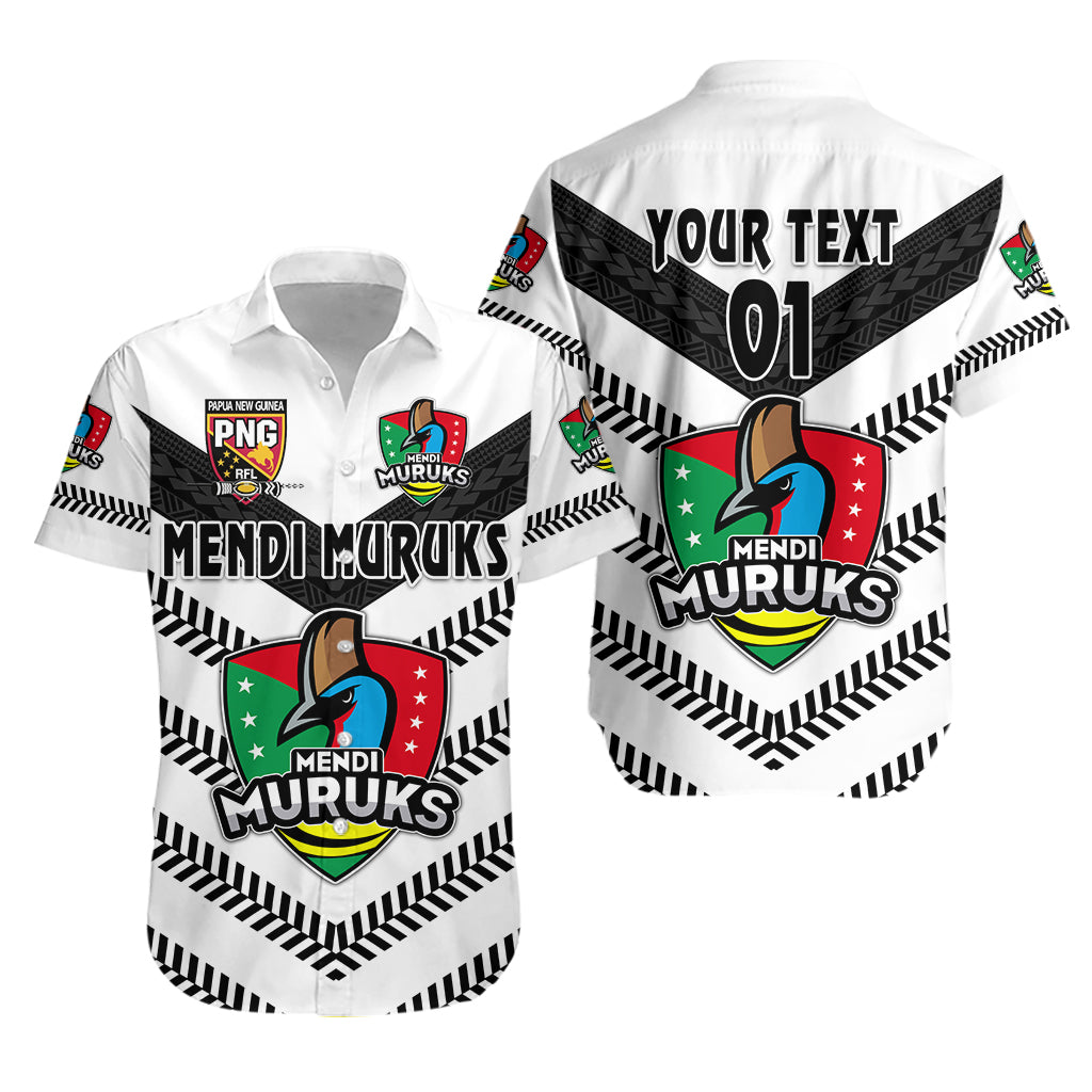 (Custom Personalised) Papua New Guinea PRK Mendi Muruks Hawaiian Shirt Rugby Original Style - White, Custom Text And Number LT8 Unisex White - Polynesian Pride