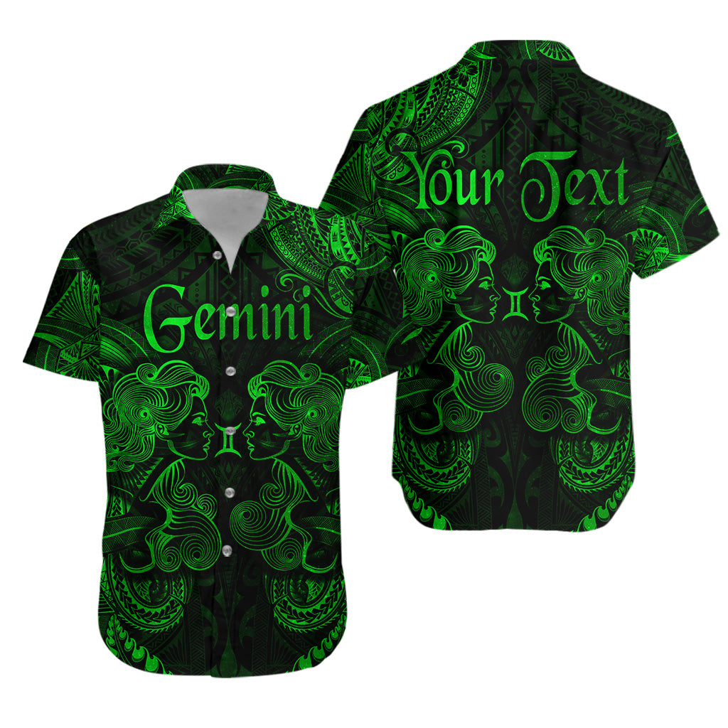 (Custom Personalised) Gemini Zodiac Polynesian Hawaiian Shirt Unique Style - Green LT8 - Polynesian Pride