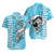 Hawaii Kakau Matching Dress and Hawaiian Shirt Polynesian Warrior Sky Blue LT6 - Polynesian Pride