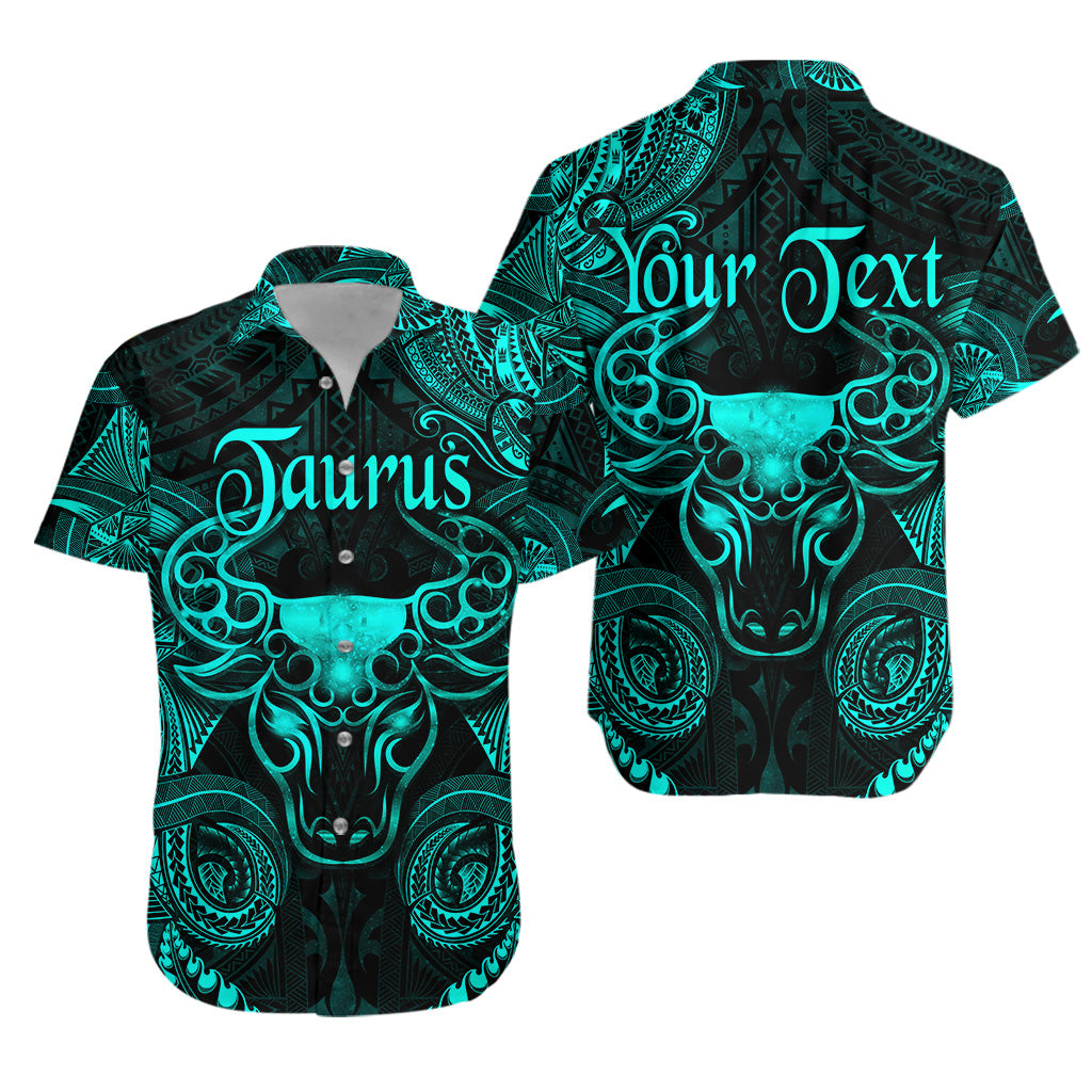 (Custom Personalised) Taurus Zodiac Polynesian Hawaiian Shirt Unique Style - Turquoise LT8 - Polynesian Pride