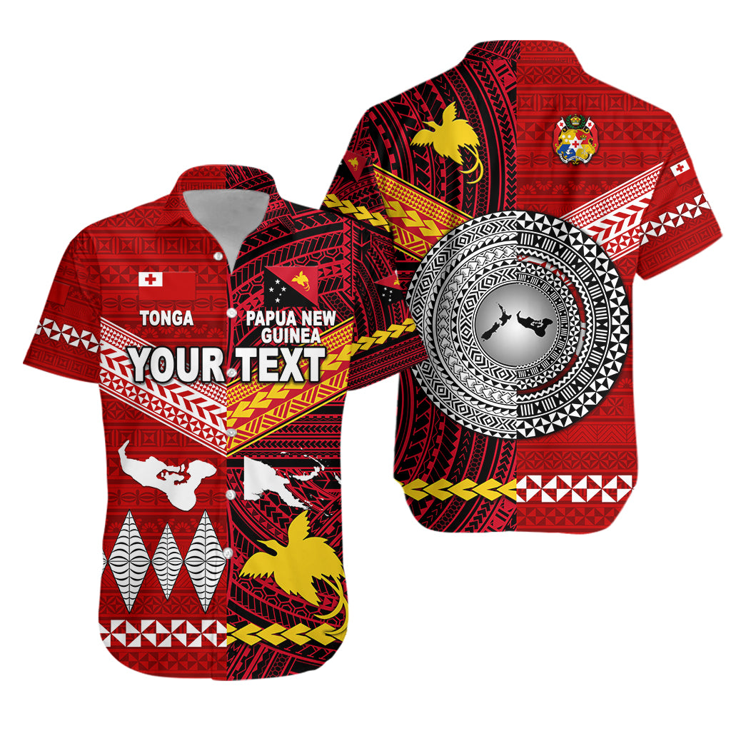 (Custom Personalised) Papua New Guinea And Tonga Hawaiian Shirt Polynesian Together - Bright Red LT8 Unisex Red - Polynesian Pride