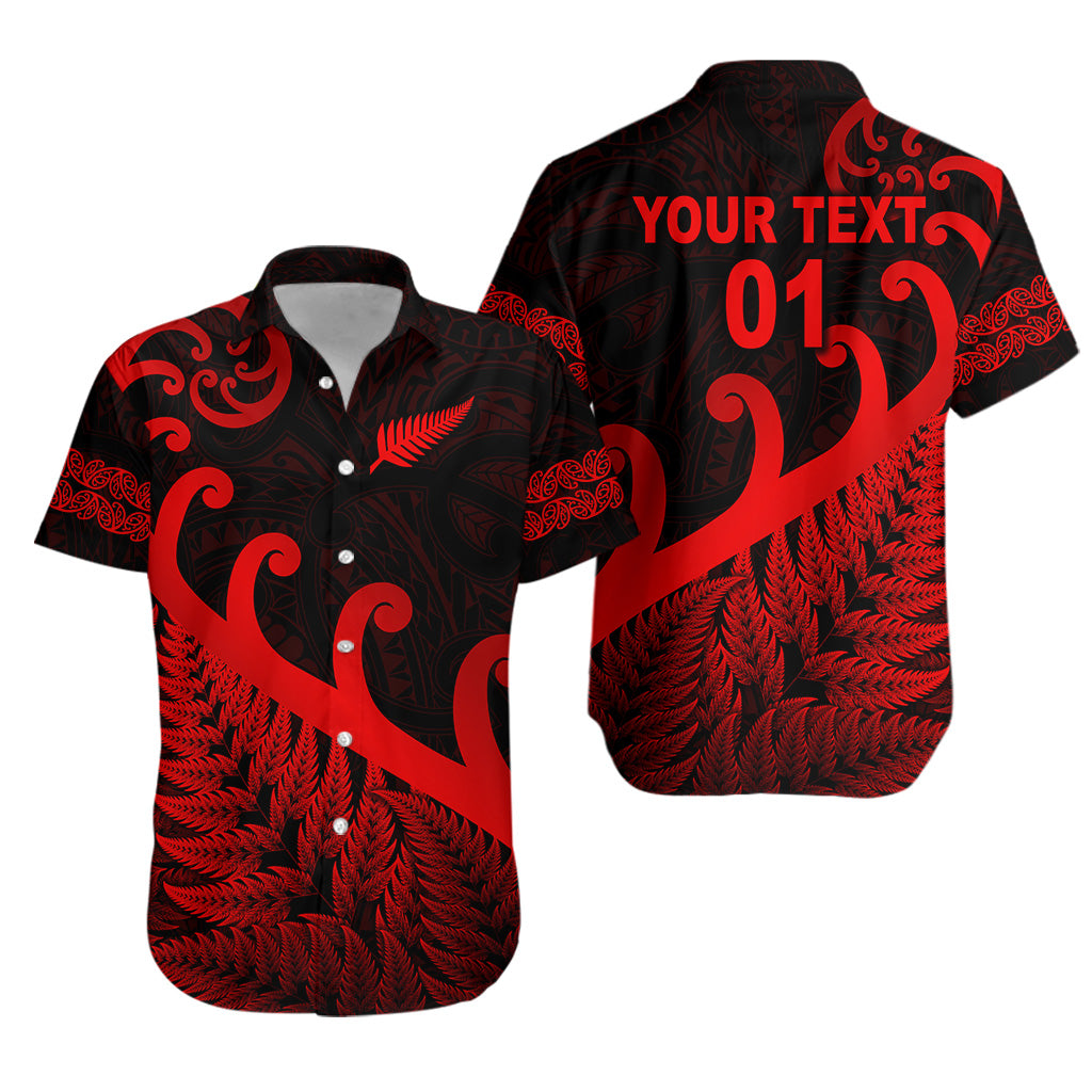 (Custom Personalised) New Zealand Rugby Maori Hawaiian Shirt Silver Fern Koru Vibes - Red LT8 - Polynesian Pride