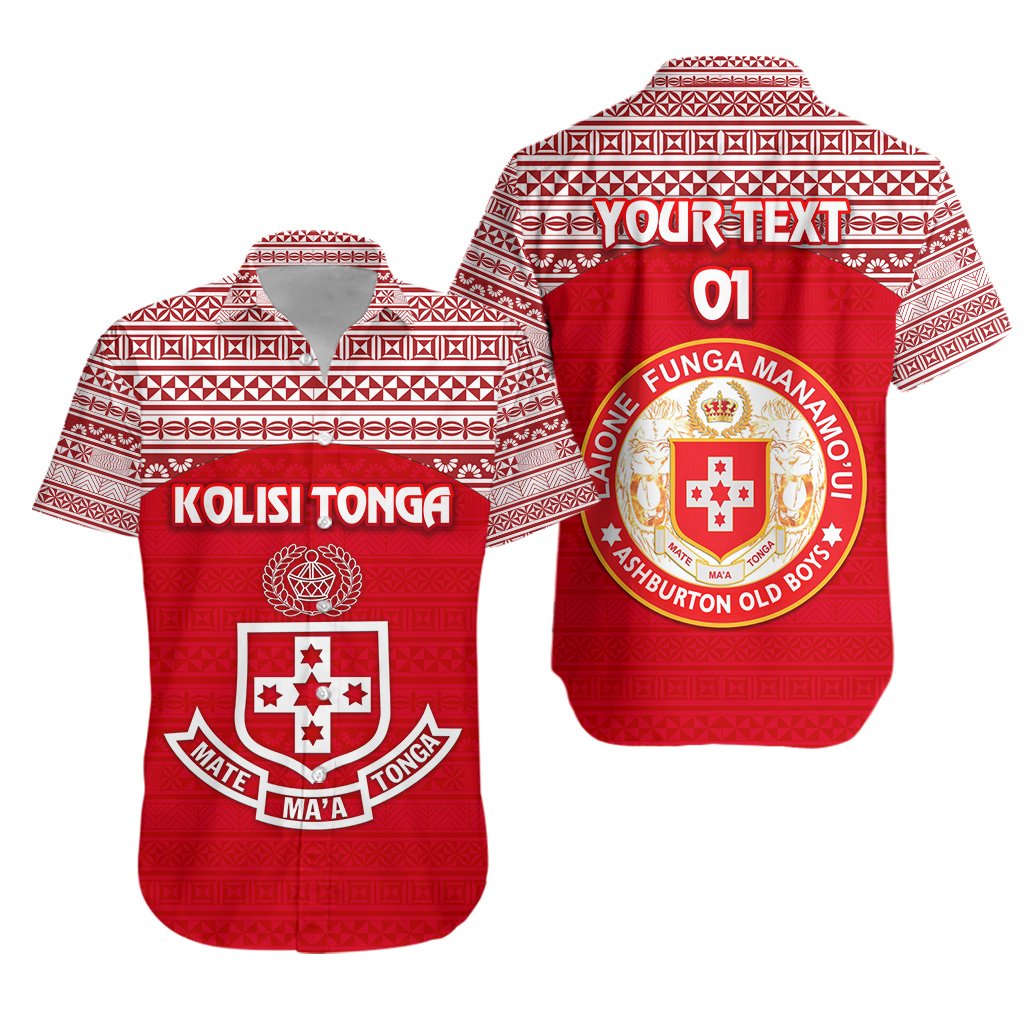 (Custom Personalised) Kolisi Tonga Hawaiian Shirt Mate Ma'a Tonga Simple Version Ashburton Old Boys, Custom Text and Number Unisex Red - Polynesian Pride