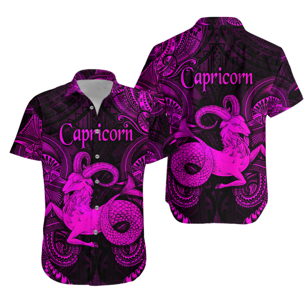 Capricorn Zodiac Polynesian Hawaiian Shirt Unique Style - Pink LT8 - Polynesian Pride