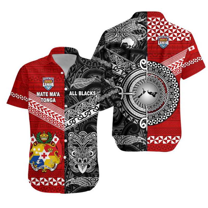 Mate Ma'a Tonga Ngatu And New Zealand Maori All Black Aboriginal Hawaiian Shirt Rugby Together LT8 - Polynesian Pride