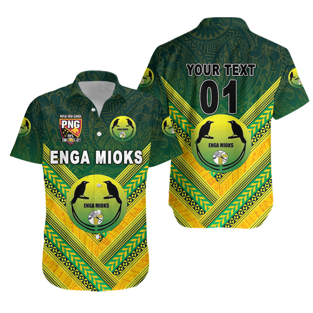 (Custom Personalised) Papua New Guinea Enga Mioks Hawaiian Shirt Rugby Original Style - Green, Custom Text And Number LT8 Unisex Green - Polynesian Pride