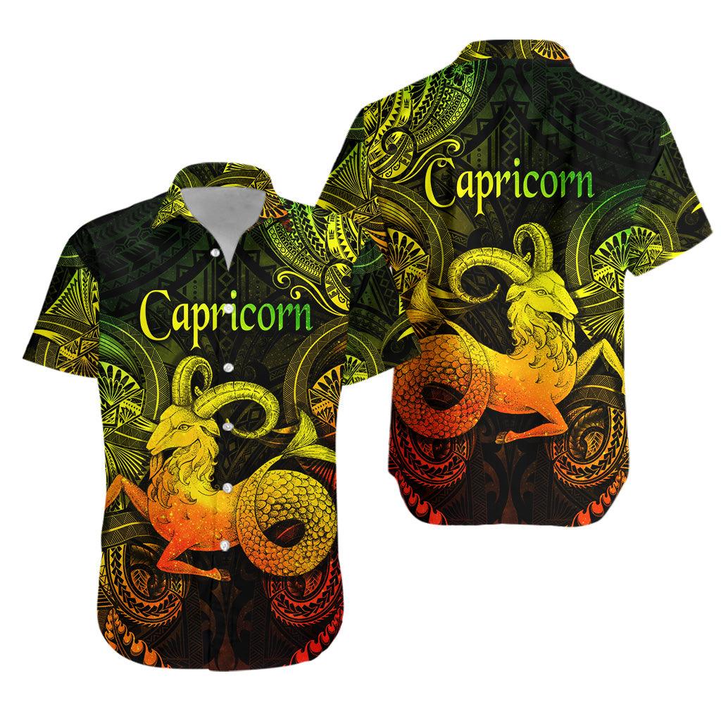 Capricorn Zodiac Polynesian Hawaiian Shirt Unique Style - Reggae LT8 - Polynesian Pride