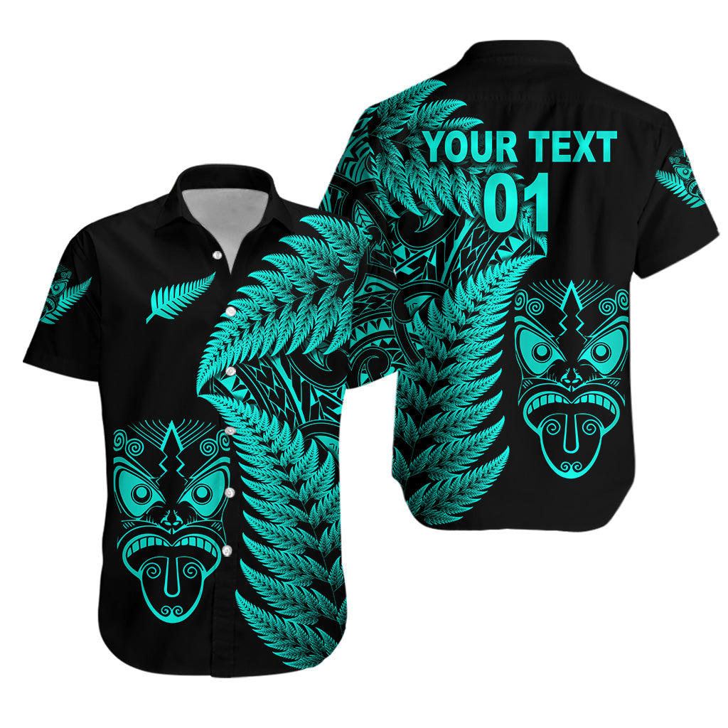 (Custom Personalised) New Zealand Haka Rugby Maori Hawaiian Shirt Silver Fern Vibes - Turquoise LT8 - Polynesian Pride