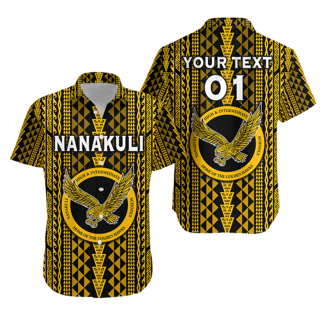 (Custom Personalised) Hawaii Nanakuli School Hawaiian Shirt Golden Hawks Simple Style LT8 Unisex Gold - Polynesian Pride