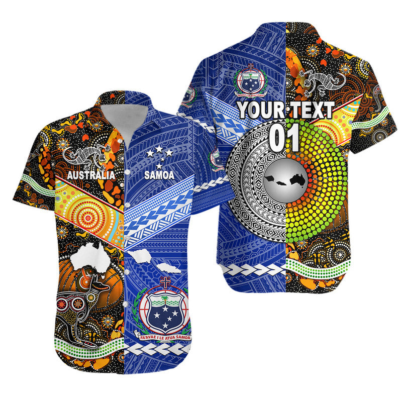 (Custom Personalised) Samoa And Australia Aboriginal Hawaiian Shirt Together LT8 Unisex Blue - Polynesian Pride