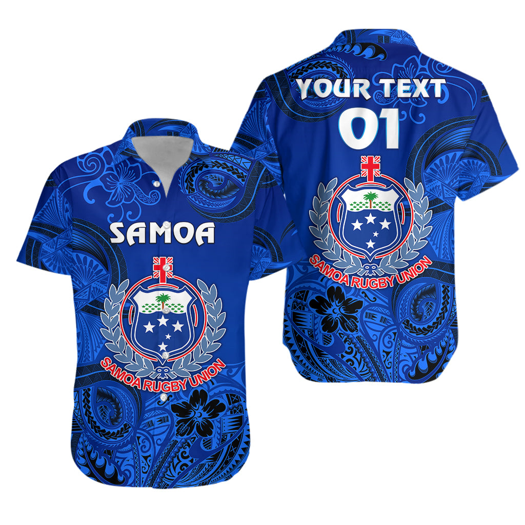 (Custom Personalised) Samoa Manu Hawaiian Shirt Rugby Unique Style - Full Blue LT8 - Polynesian Pride