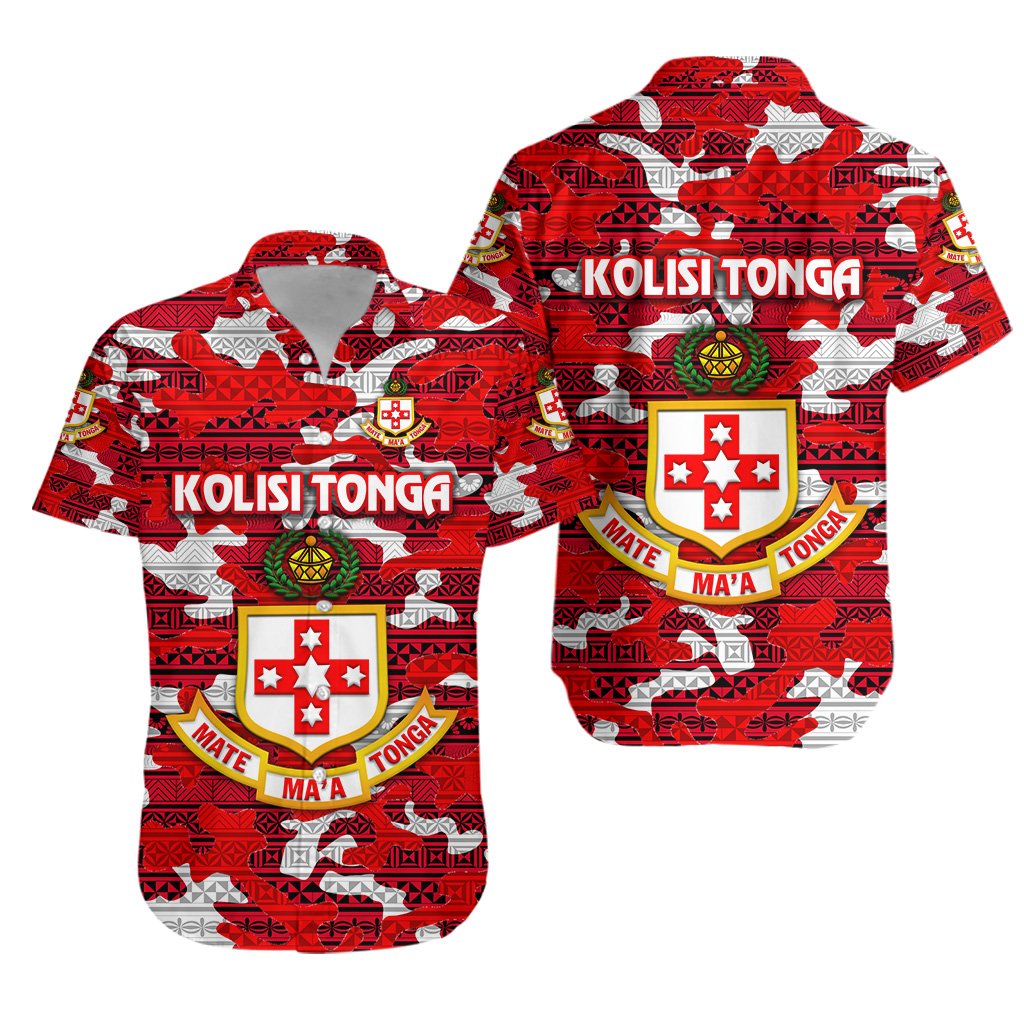 Kolisi Tonga Hawaiian Shirt Mate Ma'a Tonga Camouflage Vibes Original Unisex Red - Polynesian Pride