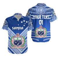 (Custom Personalised) Manu Samoa Rugby Hawaiian Shirt Creative Style - Full Blue, Custom Text And Number Unisex Blue - Polynesian Pride