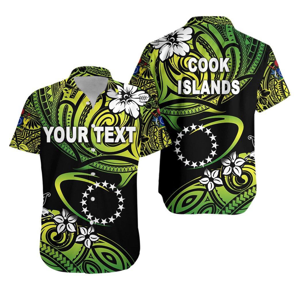 (Custom Personalised) Cook Islands Rugby Hawaiian Shirt Unique Vibes - Green Unisex Black - Polynesian Pride