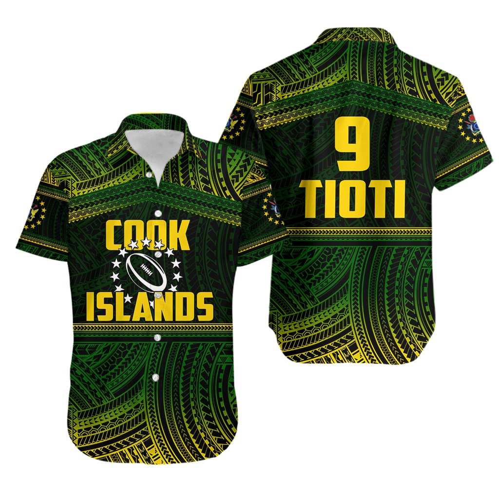 TIOTI Cook Islands Rugby Polynesian Patterns Hawaiian Shirt Unisex Green - Polynesian Pride