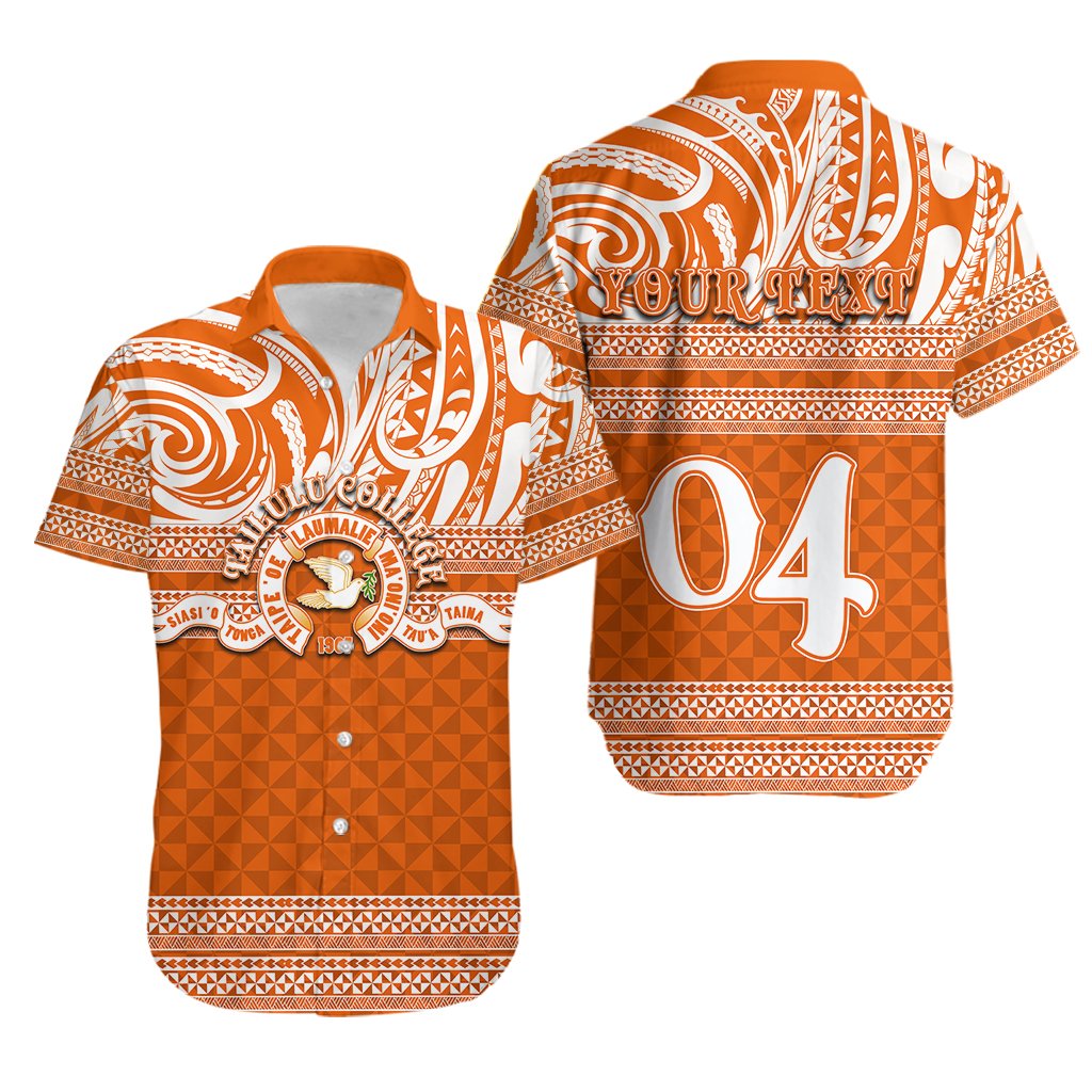 (Custom Personalised) Tailulu College Hawaiian Shirt Tonga Patterns Unisex Orange - Polynesian Pride