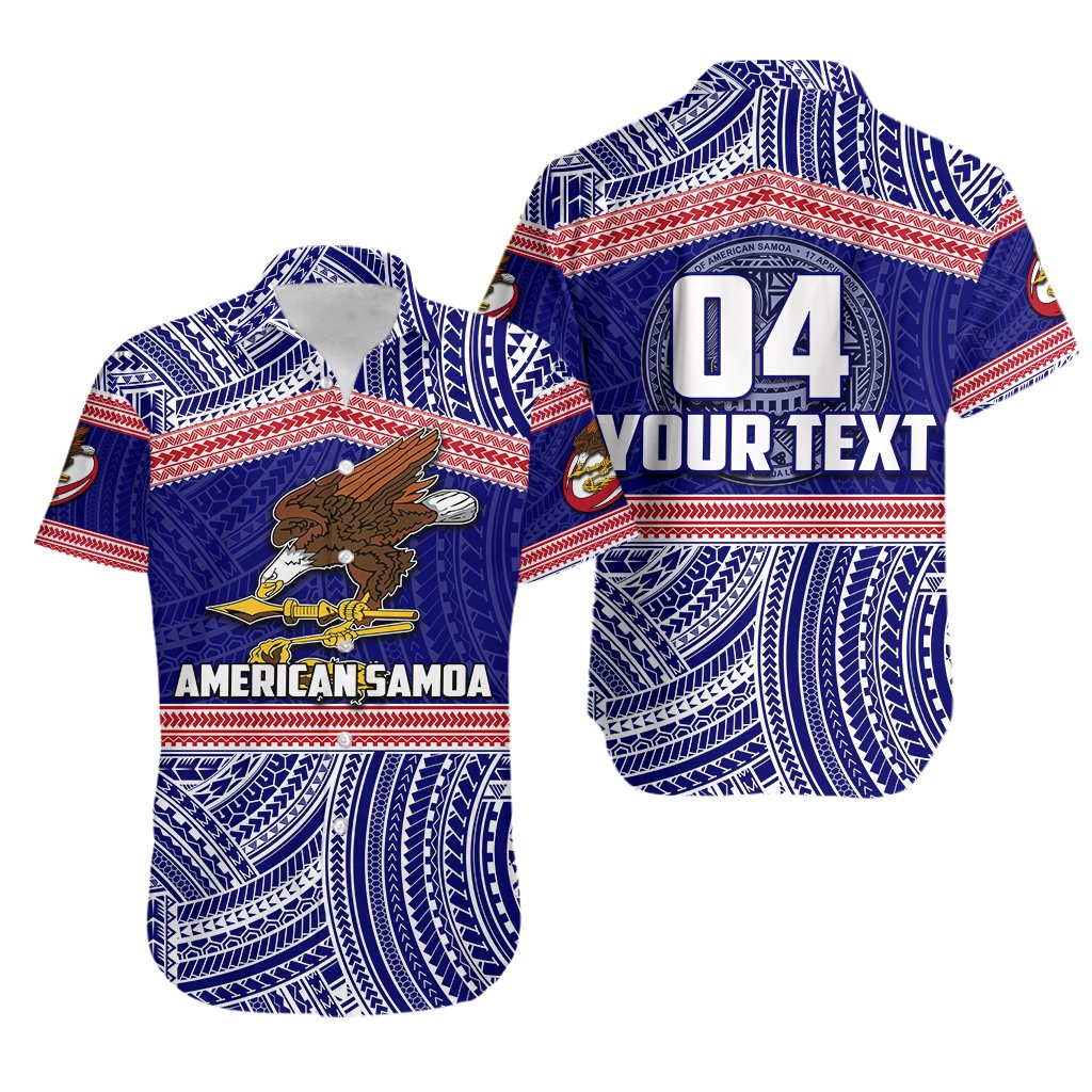 (Custom Personalised) American Samoa Rugby Polynesian Patterns Hawaiian Shirt Unisex Blue - Polynesian Pride