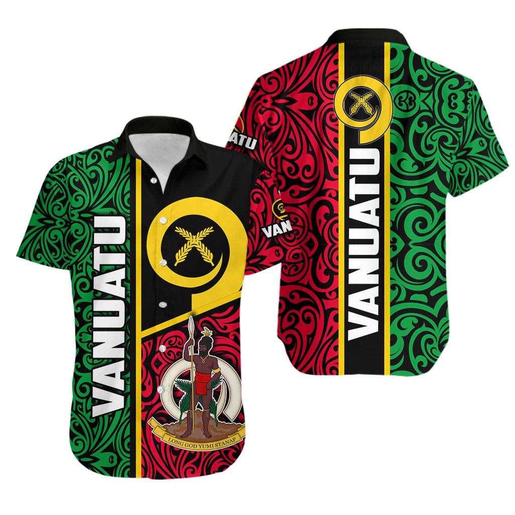 Vanuatu Rugby Hawaiian Shirt Polynesian Flag Style Unisex Green - Polynesian Pride