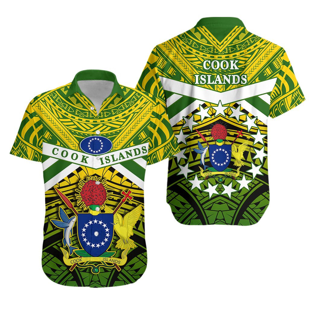 Cook Islands Rugby Hawaiian Shirt Spirit Unisex Green - Polynesian Pride