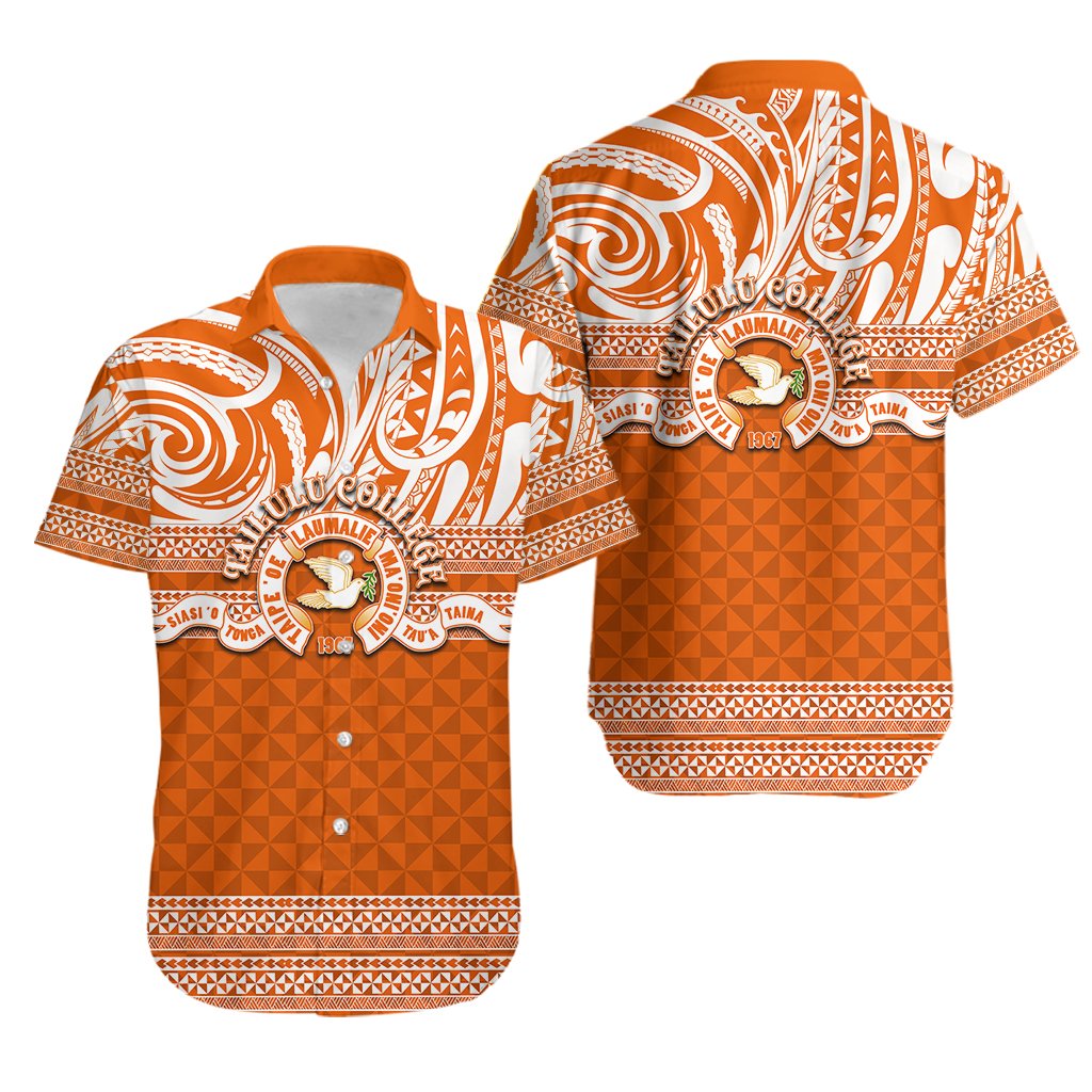 Tailulu College Hawaiian Shirt Tonga Patterns Unisex Orange - Polynesian Pride