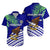 (Custom Personalised) American Samoa Rugby Hawaiian Shirt Coconut Leaves - Talavalu Unisex Blue - Polynesian Pride