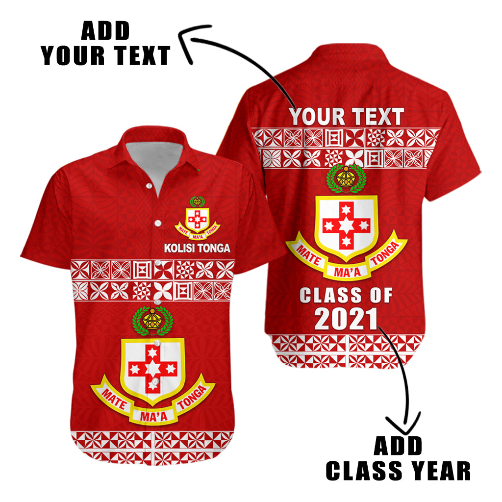 (Custom Personalised) Kolisi Tonga Hawaiian Shirt - Class Year and Your Text LT13 Unisex Red - Polynesian Pride