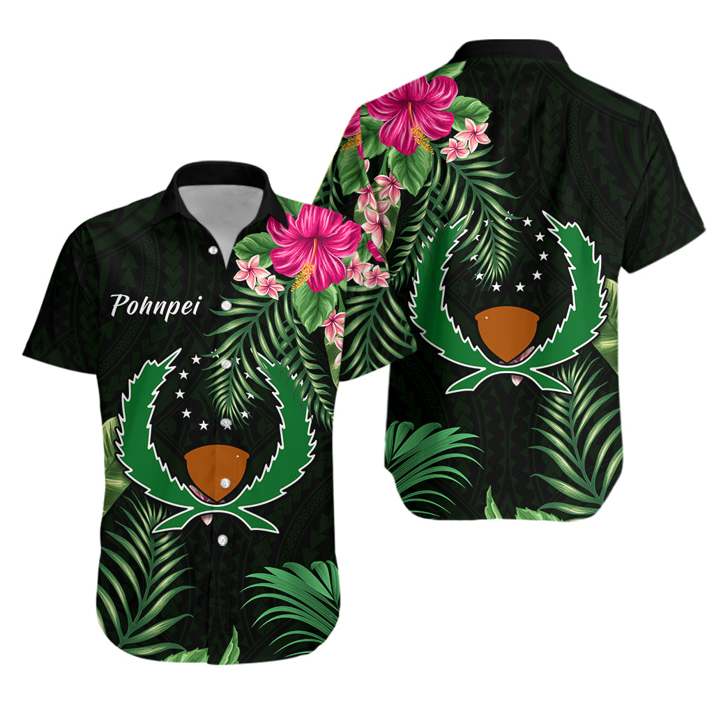 Pohnpei Micronesia Green Hawaiian Shirt Tropical Flowers LT13 Unisex Green - Polynesian Pride