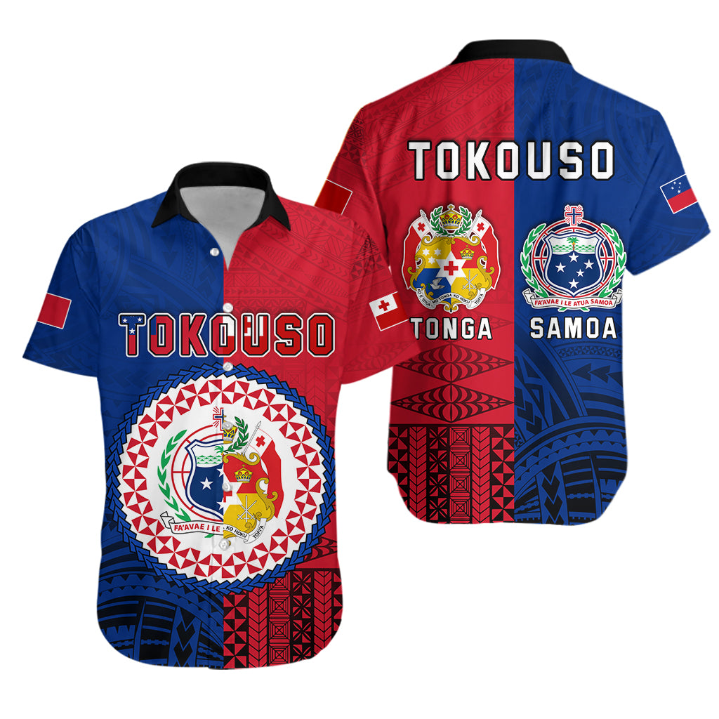 TokoUso Hawaiian Shirt Tonga and Samoa Together LT13 Unisex Blue - Polynesian Pride