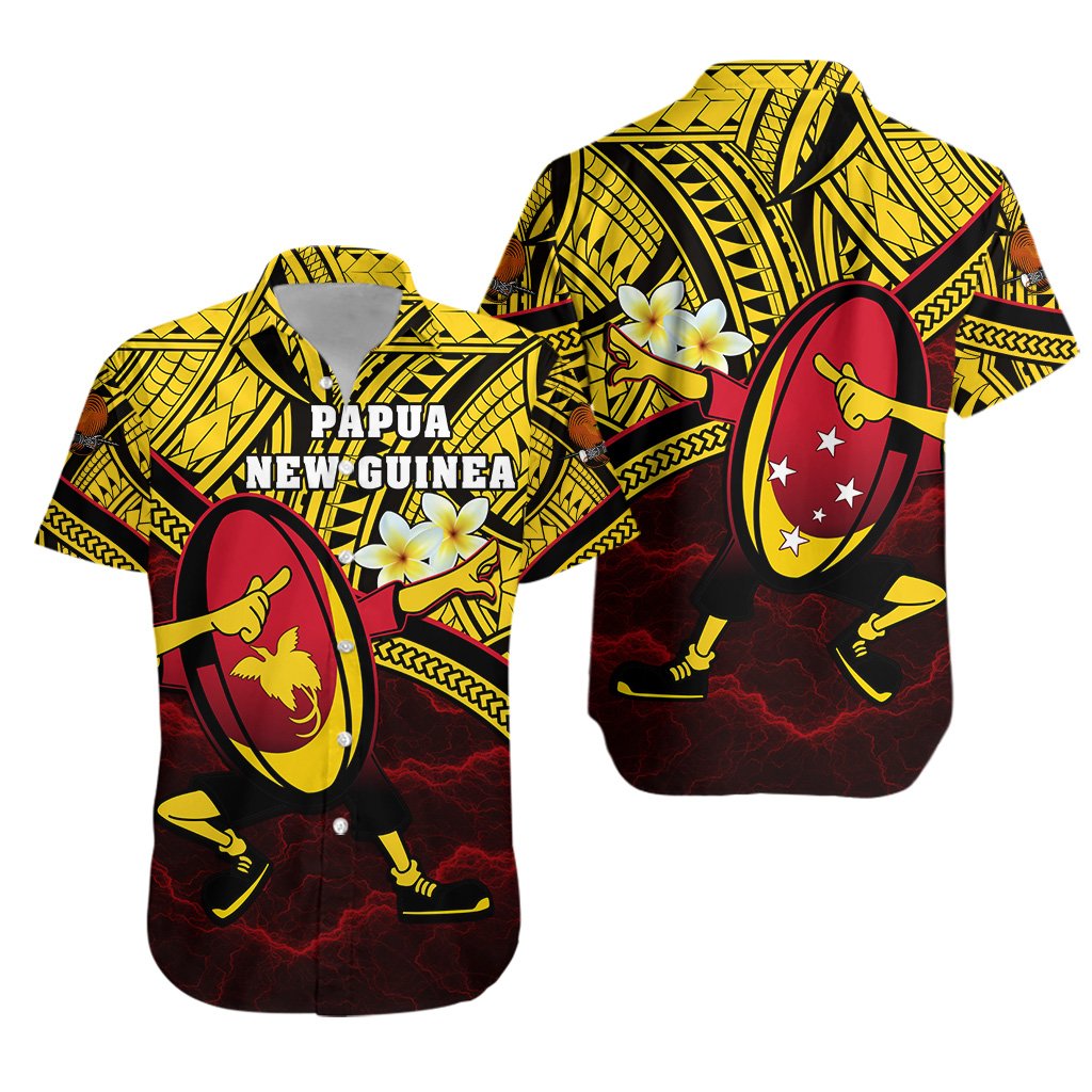 Papua New Guinea Rugby Hawaiian Shirt Style Dab Trend Unisex Yellow - Polynesian Pride