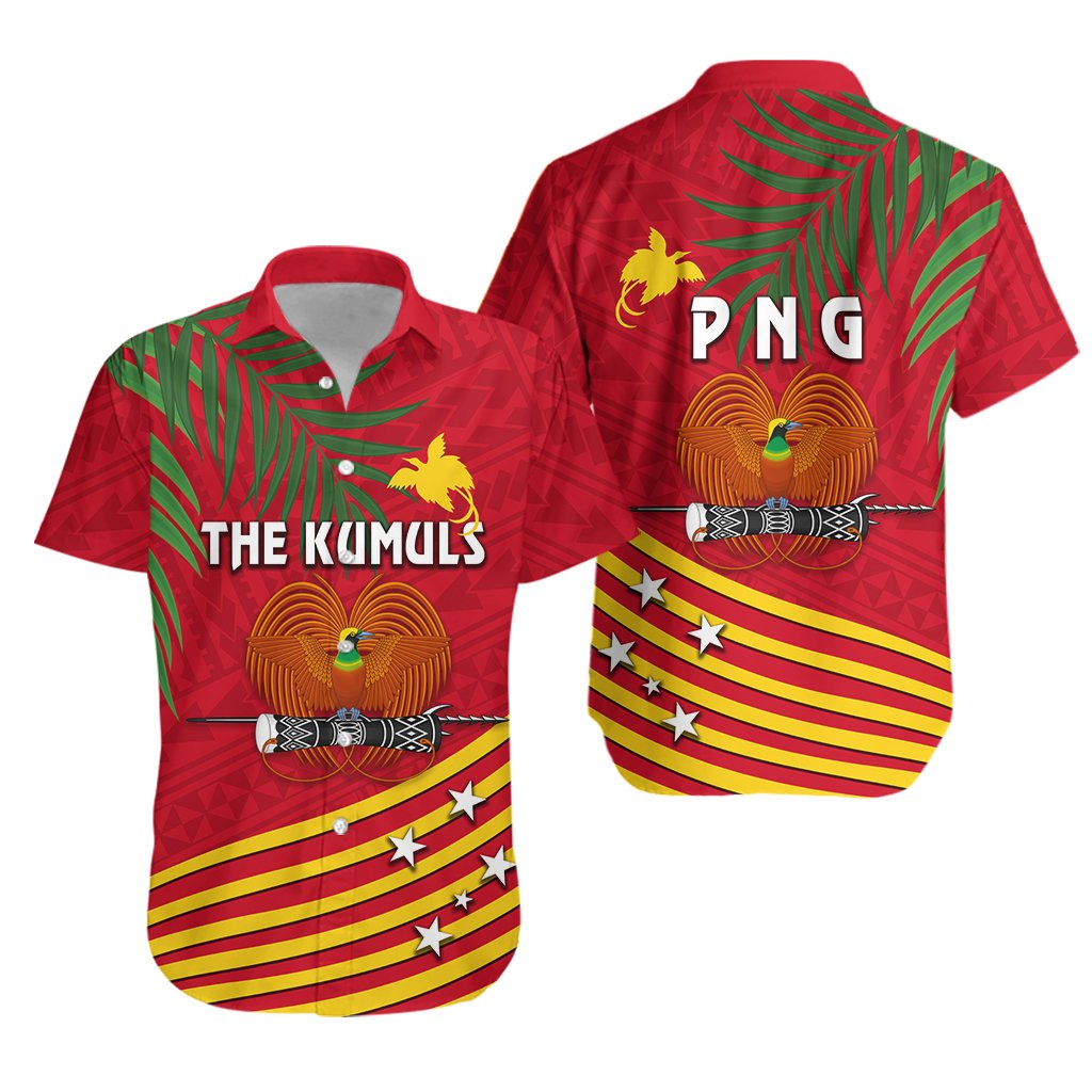 Papua New Guinea Rugby Hawaiian Shirt Coconut Leaves - The Kumuls Unisex Yellow - Polynesian Pride