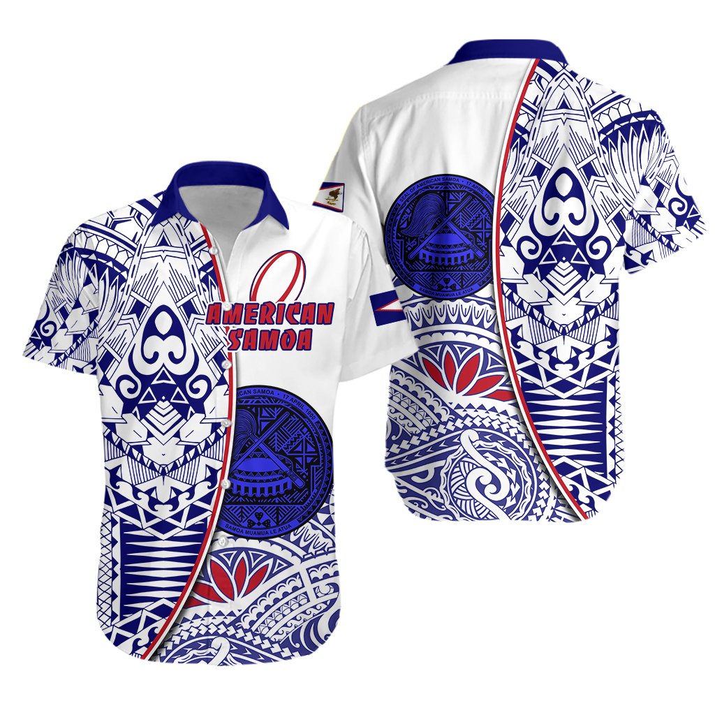 American Samoa Rugby Hawaiian Shirt Special Unisex Blue - Polynesian Pride