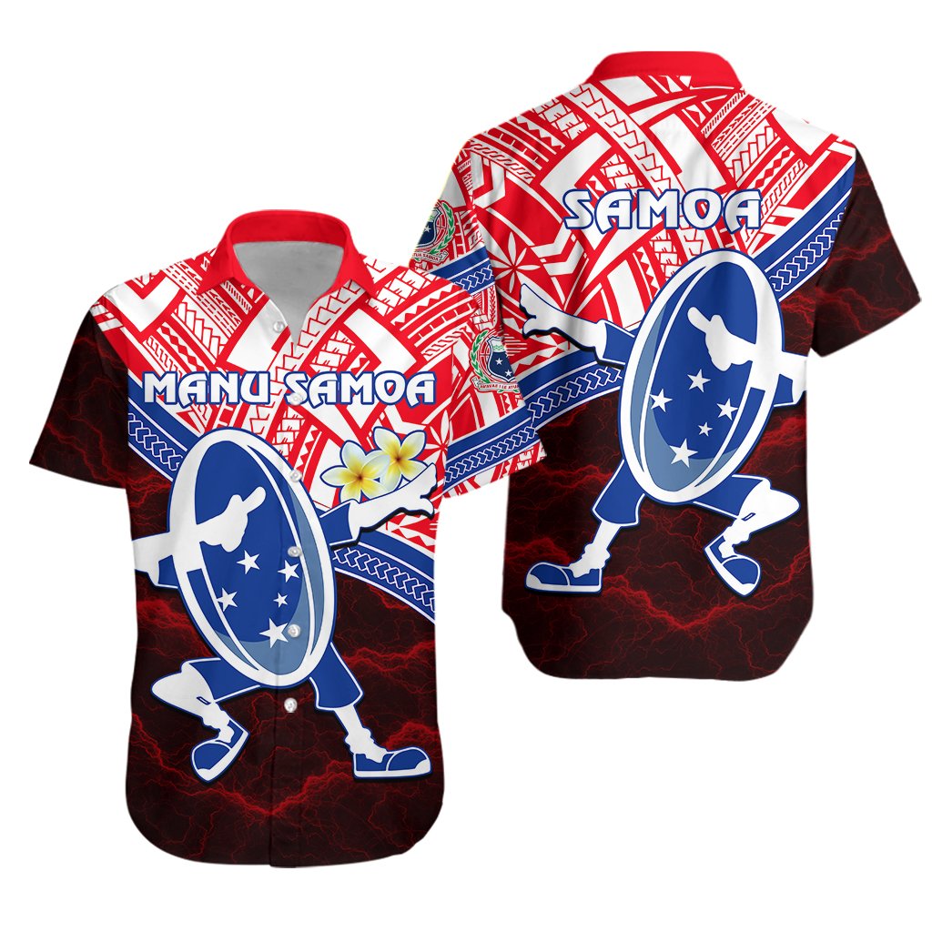 Manu Samoa Rugby Hawaiian Shirt Dab Trend Creative Red Unisex Red - Polynesian Pride